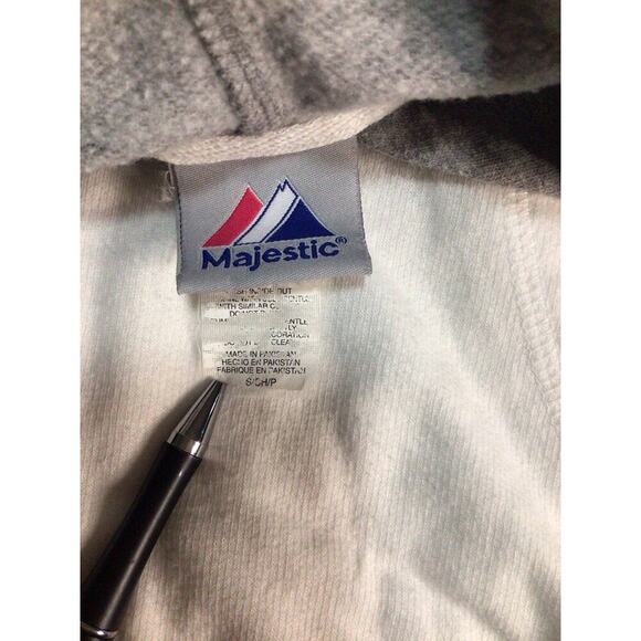 Majestic Chicago Cubs Gray White Baseball Pullover Hoodie Sweatshirt Small - Picture 4 of 9